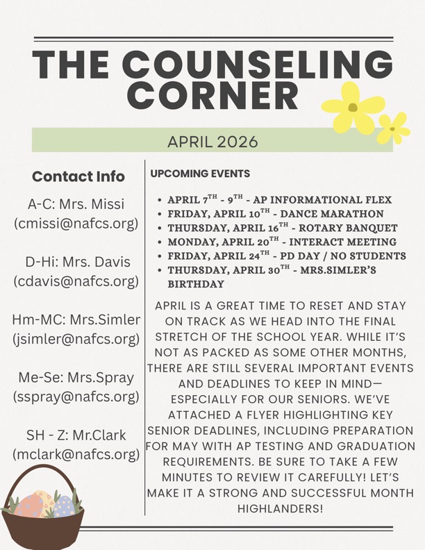 April Counselor Corner