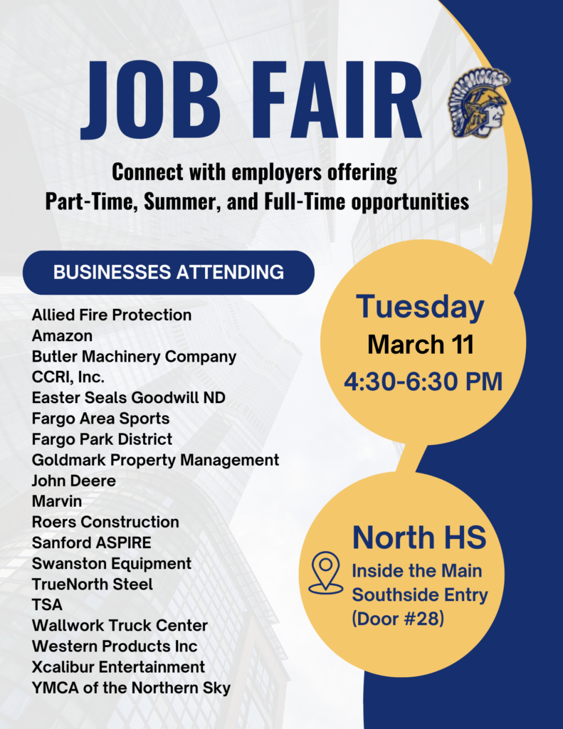 Blue and Yellow Modern Job Fair Flyer