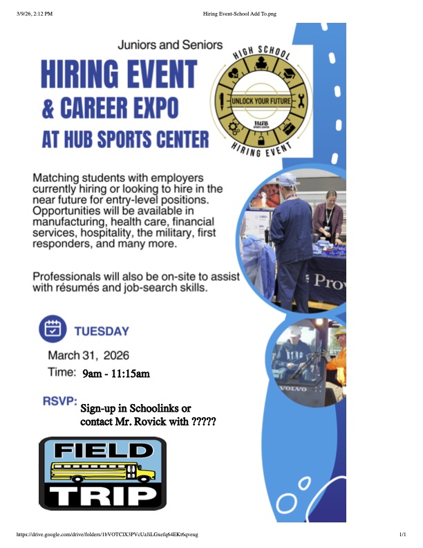 Jr Sr Hiring Event flyer 2026